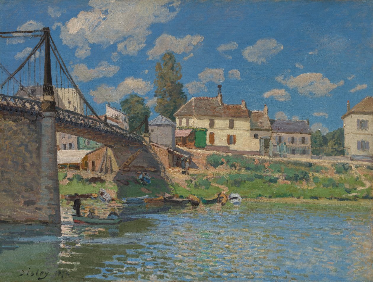 De brug bij Villeneuve-la-Garenne door Alfred Sisley