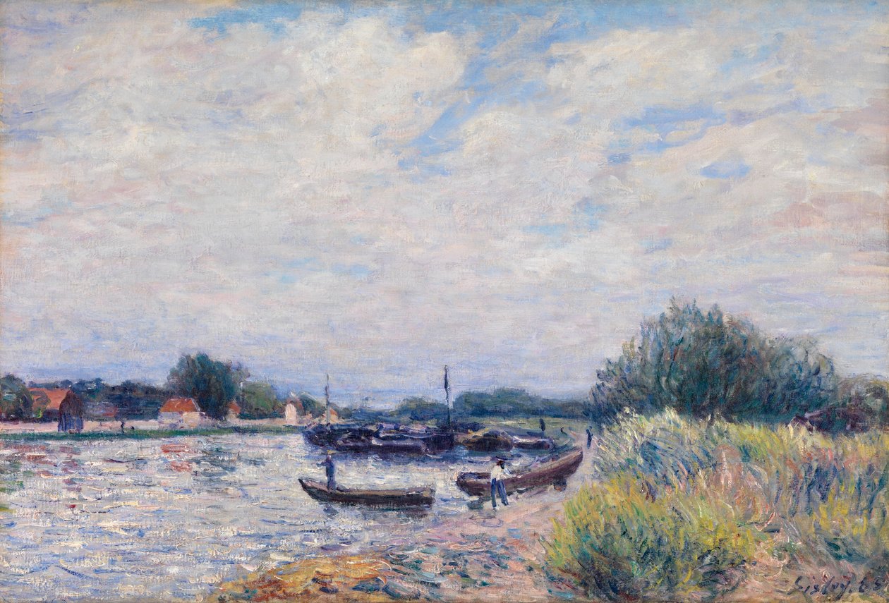 De Loing bij Saint-Mammes, c.1859-99 door Alfred Sisley