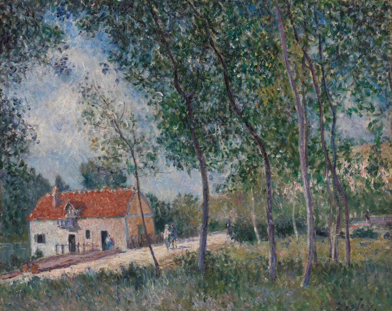 De weg van Moret naar Saint-Mammès, 1883-85 door Alfred Sisley
