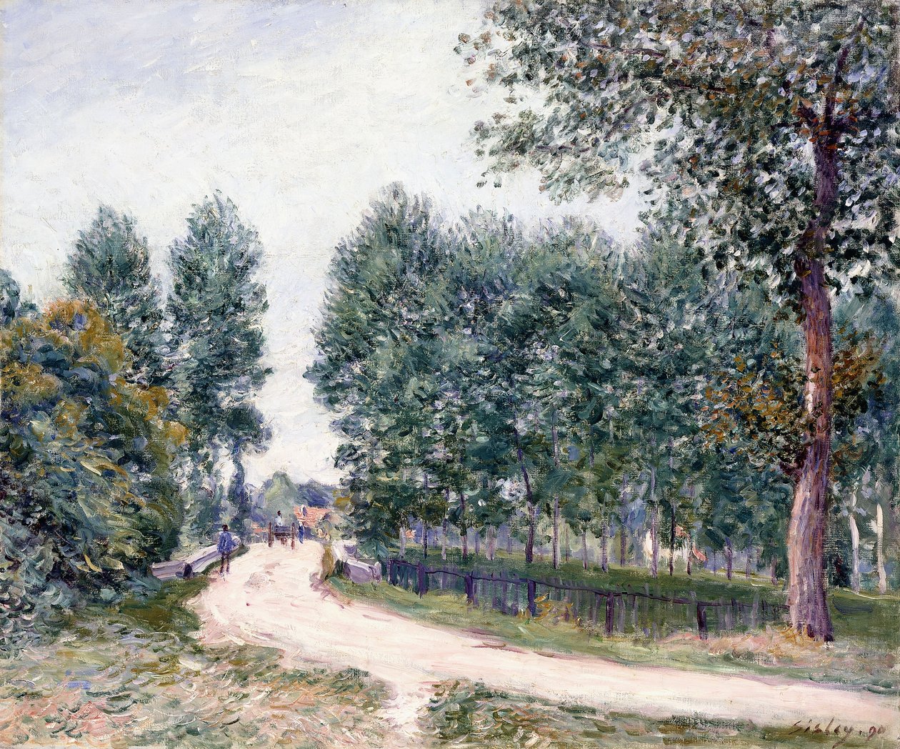 De Weg van Saint-Mammes - In de ochtend door Alfred Sisley