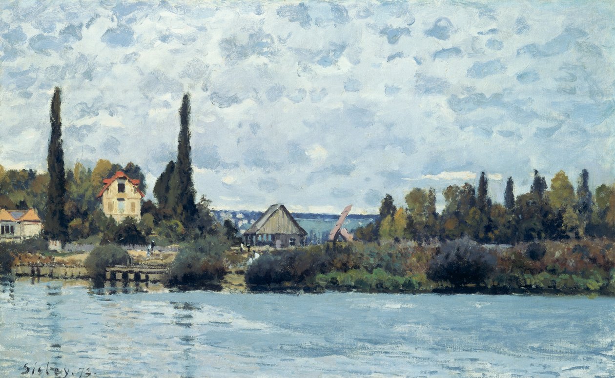 De Seine bij Bougival, 1873 door Alfred Sisley