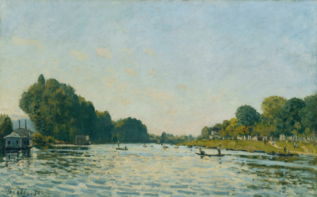 De Seine bij Bougival, 1872 door Alfred Sisley