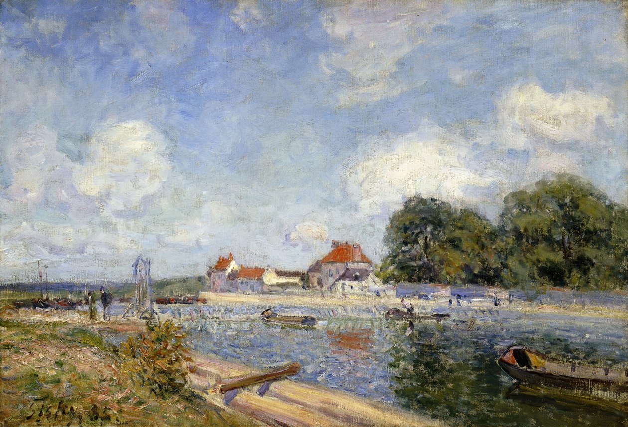 De stuw op de Loing bij Saint-Mammes, 1885 door Alfred Sisley