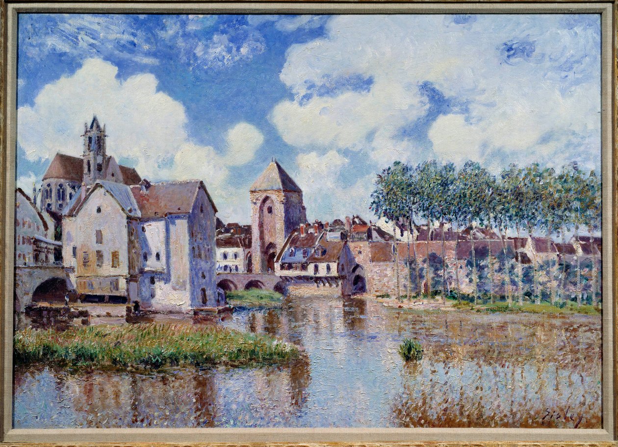 Uitzicht op Moret aan de Loing door Alfred Sisley