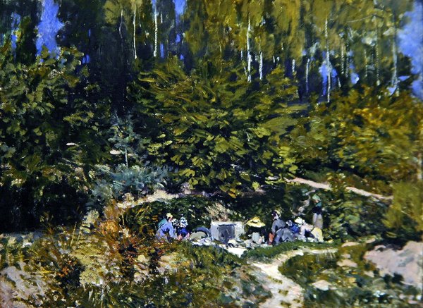 Vrouwen aan het Wassen door Alfred Sisley
