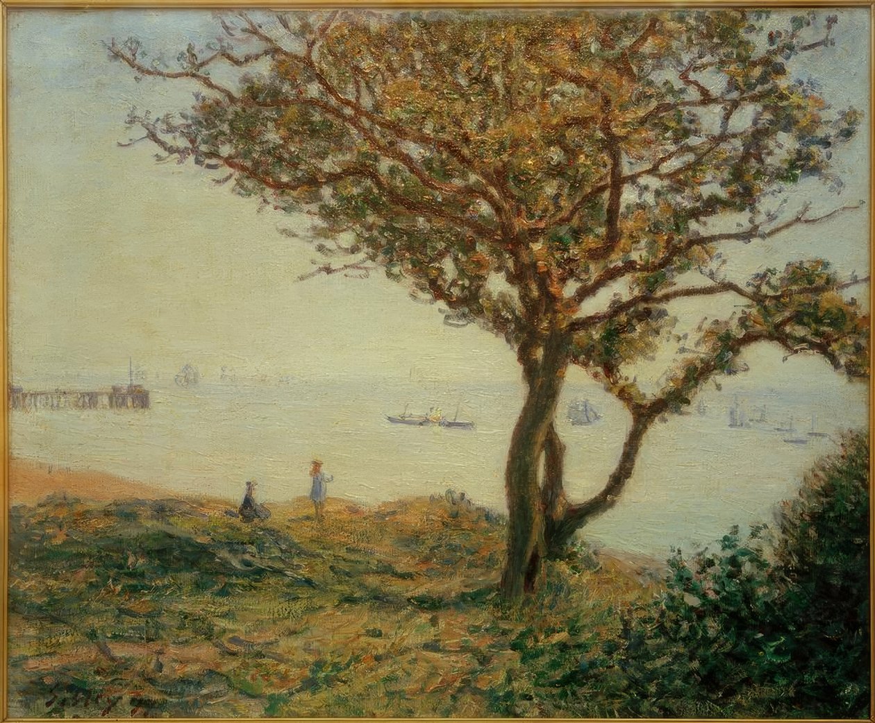 De rede van Cardiff (Schepen in de baai van Cardiff) door Alfred Sisley