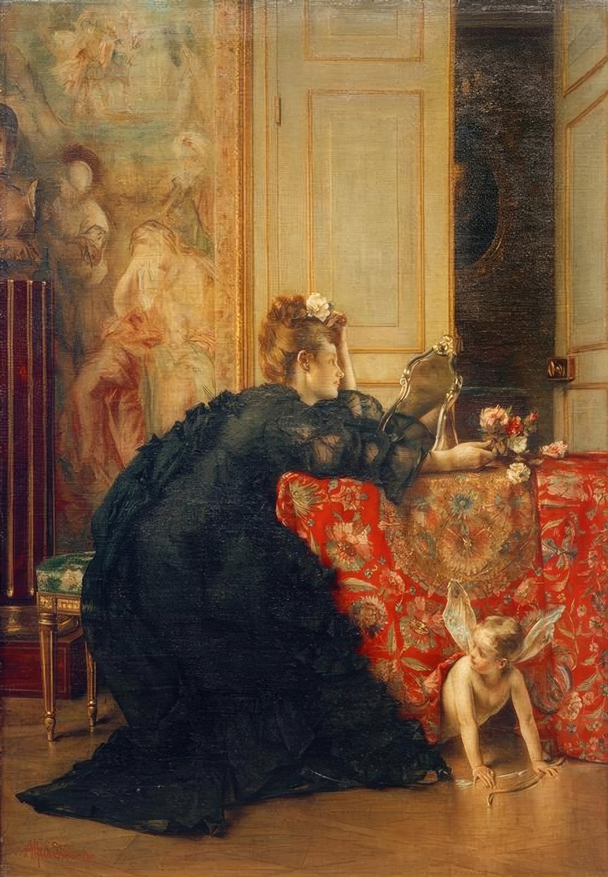 A.Stevens, De weduwe of De laatste dag van de weduwschap door Alfred Emile Stevens