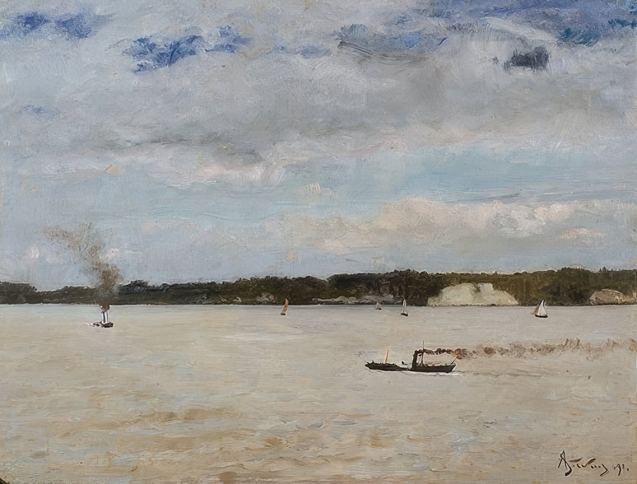 De baai van Honfleur. 1891 door Alfred Emile Stevens