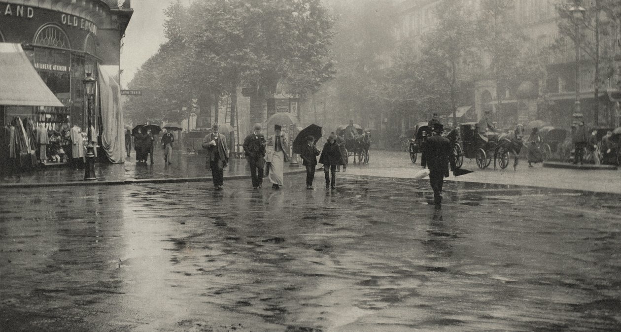 Een regenachtige dag op de boulevard — Parijs door Alfred Stieglitz
