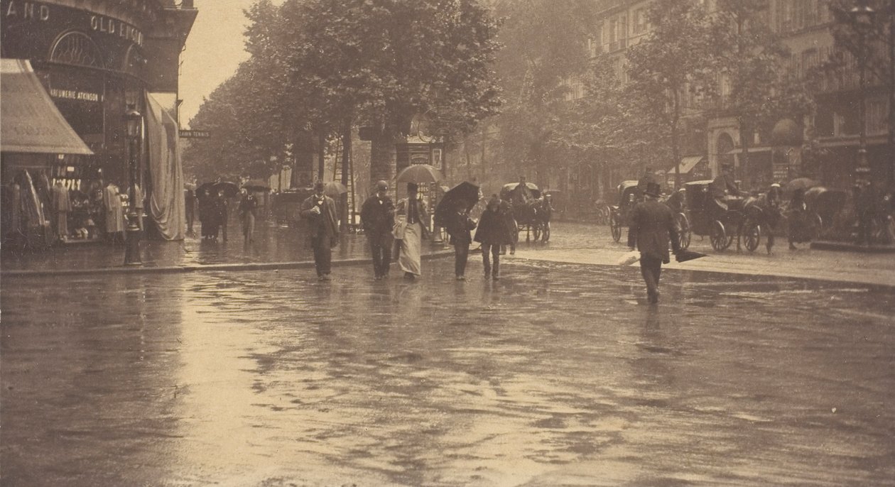 Een Natte Dag op de Boulevard, Parijs door Alfred Stieglitz