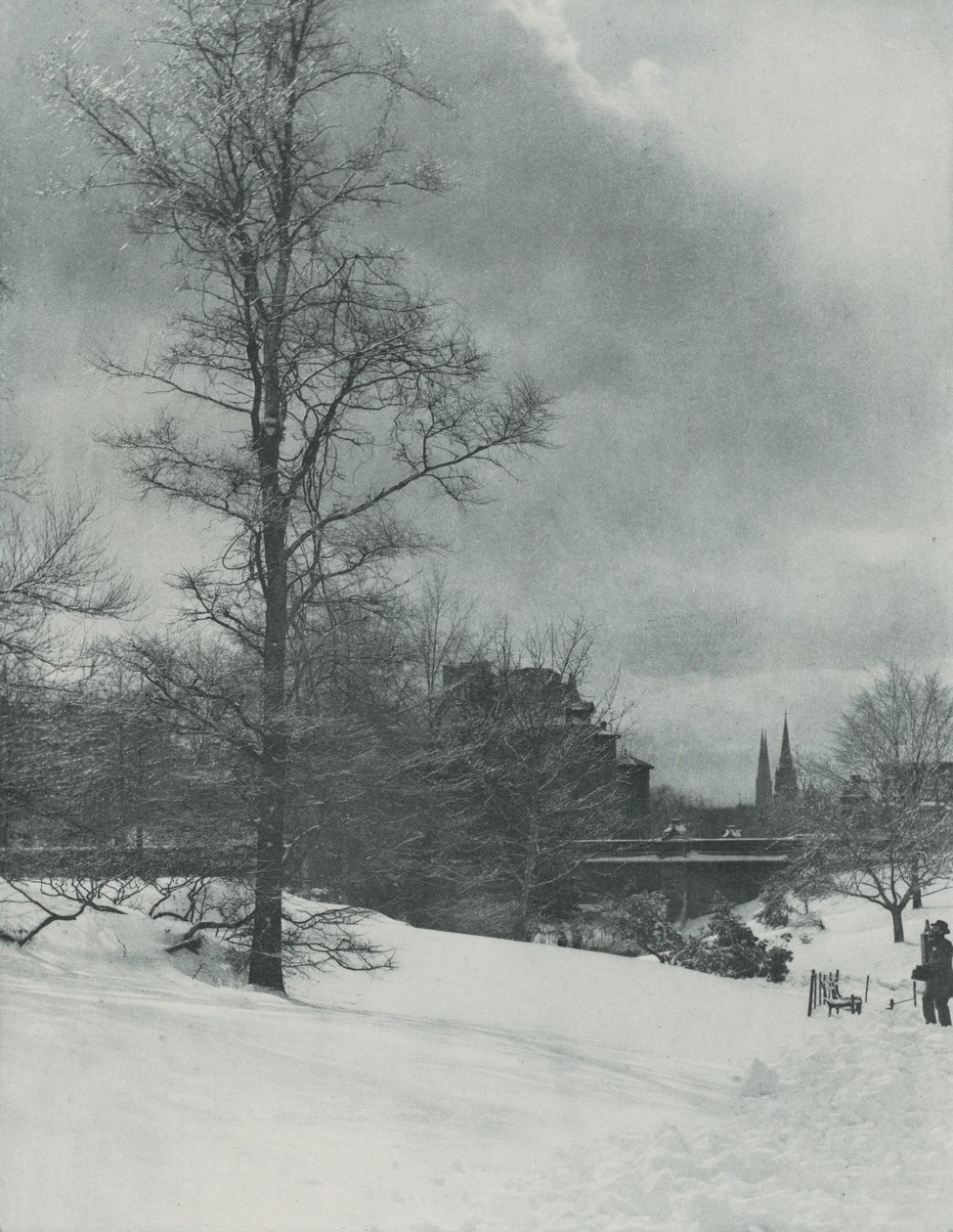 Een winterhemel — Central Park door Alfred Stieglitz