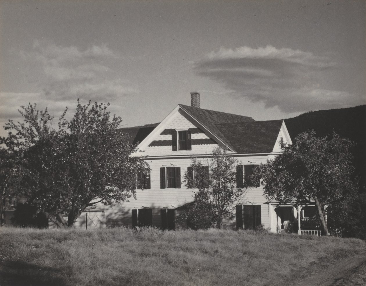 Huis en bomen, Lake George door Alfred Stieglitz