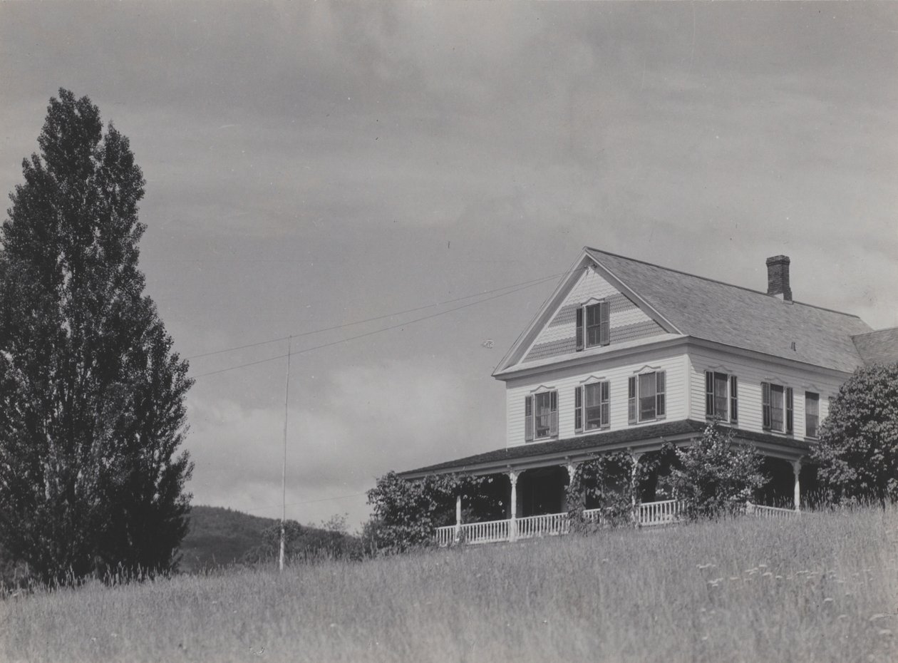 Huis op de heuvel, Lake George door Alfred Stieglitz