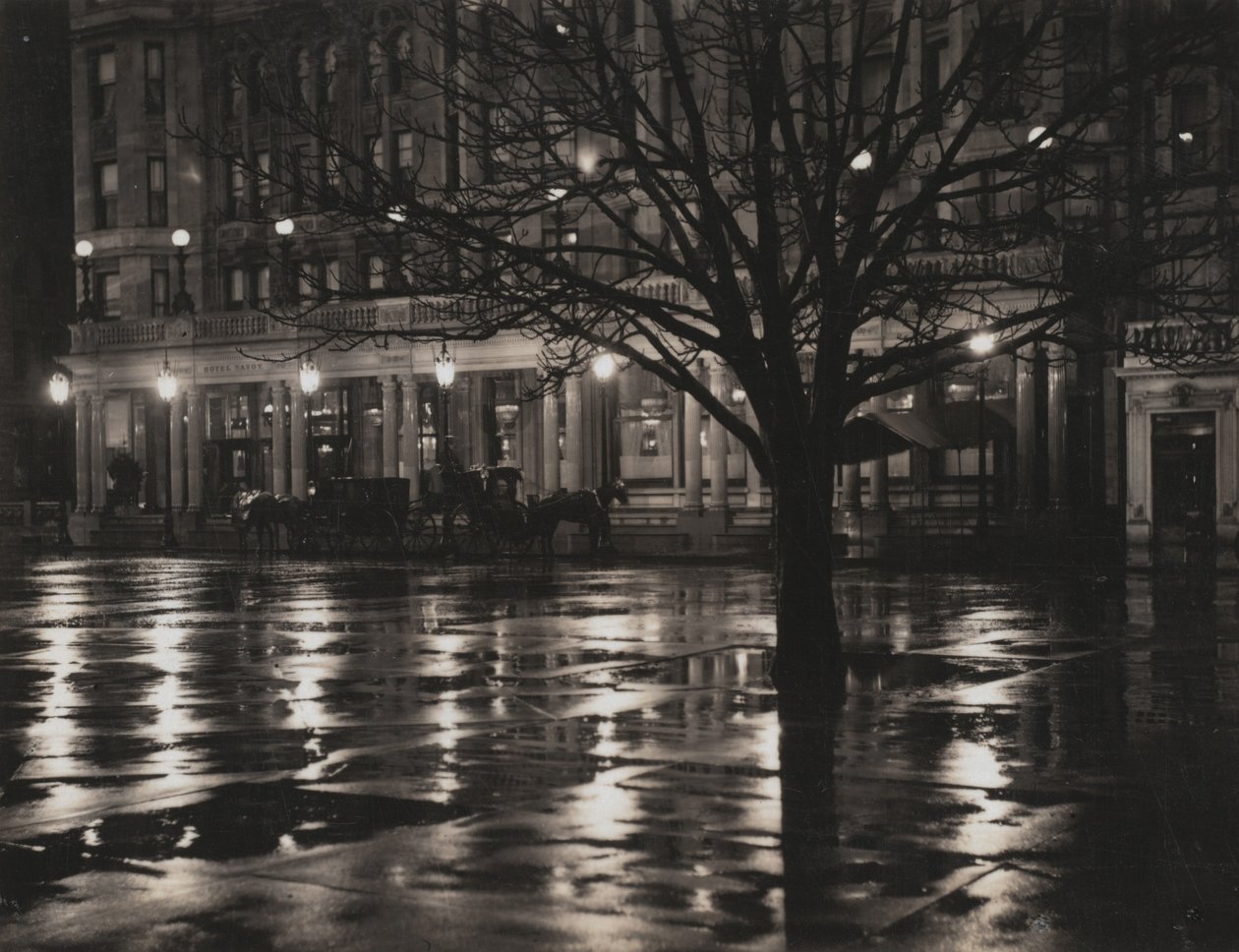 Nacht - New York door Alfred Stieglitz