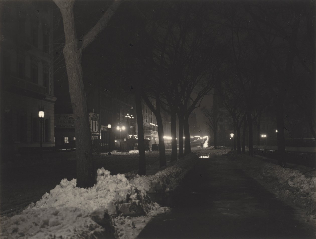 Nacht, New York door Alfred Stieglitz