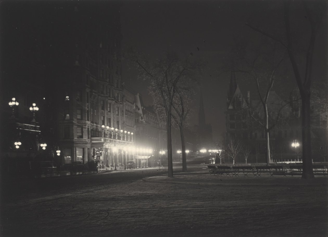 Nacht, New York door Alfred Stieglitz