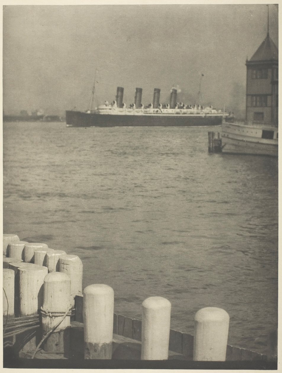 Outward Bound, De Mauretania, 1910 door Alfred Stieglitz