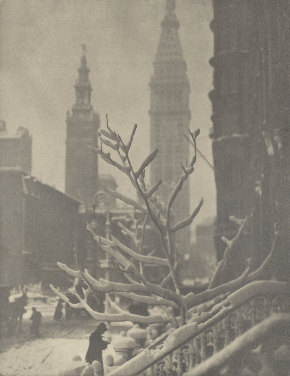 Twee torens - New York door Alfred Stieglitz