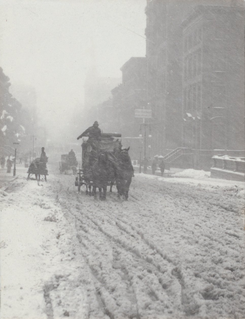 Winter op Fifth Avenue door Alfred Stieglitz