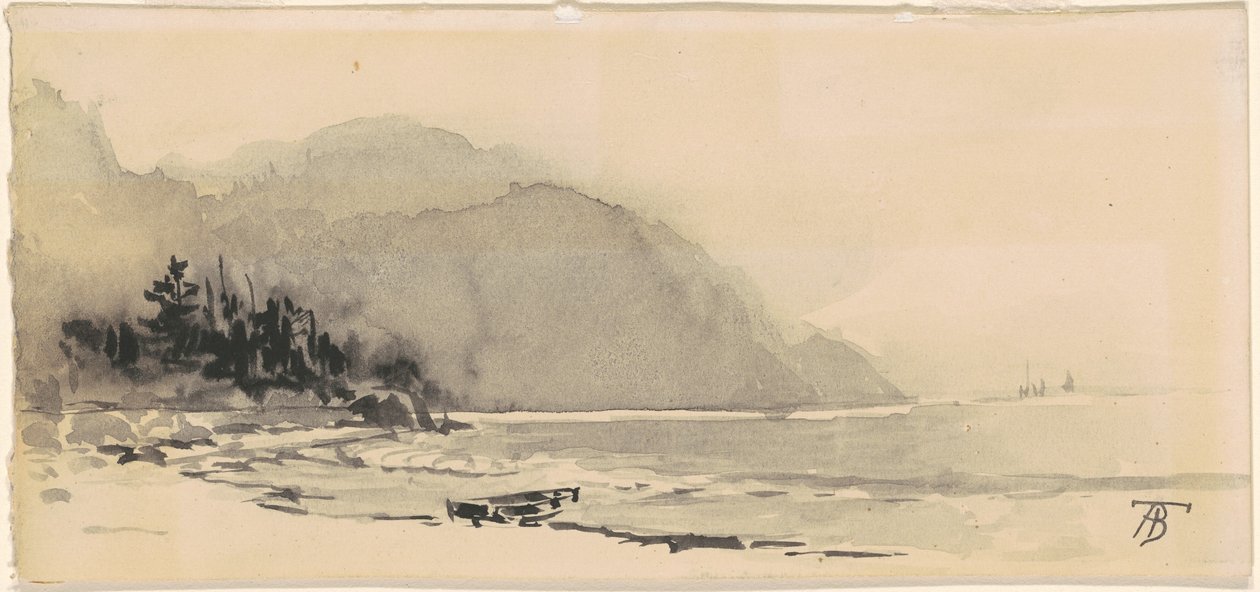 Boot op het strand door Alfred Thompson Bricher