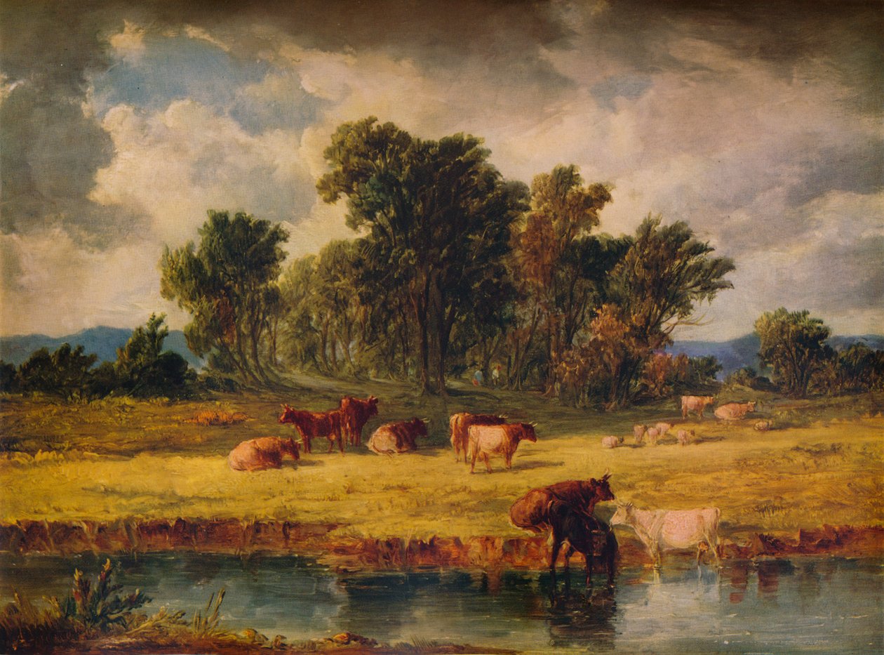 Oevers van de Envy, nabij Rhuddlan, 1852, 1938 door Alfred Vickers