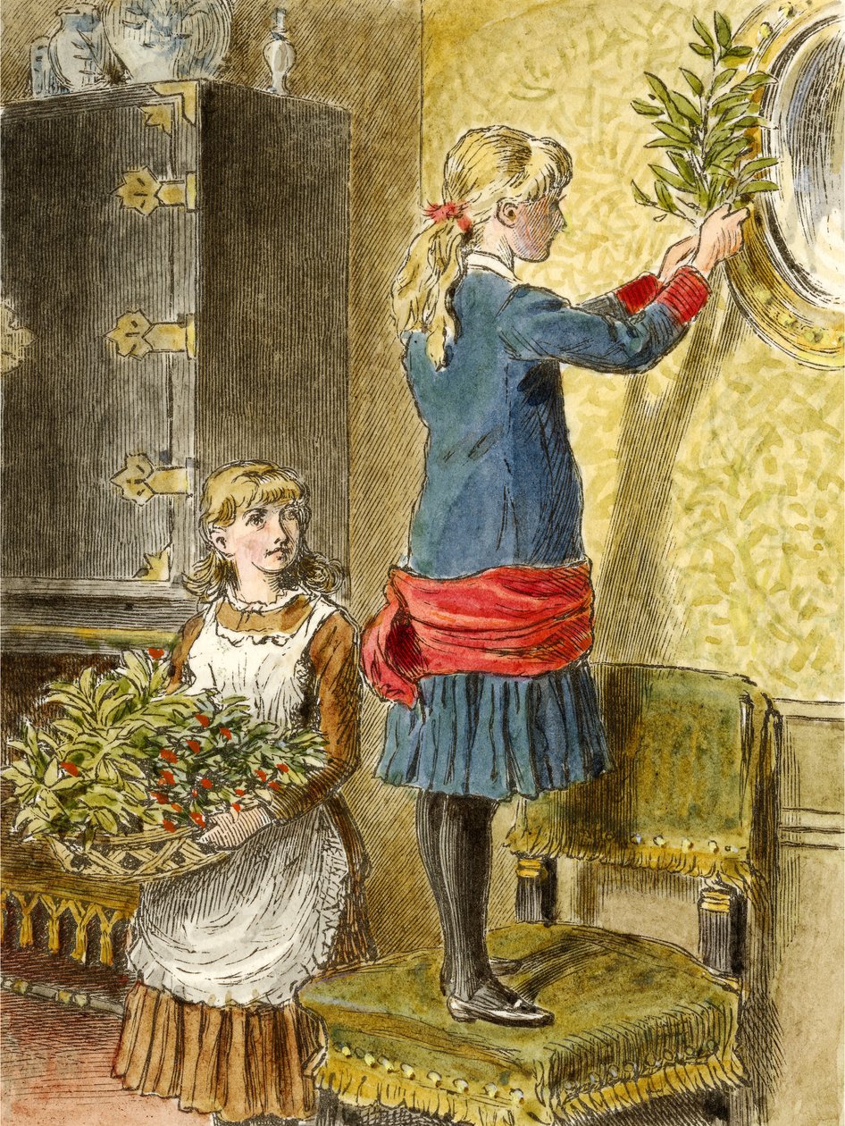 Versieren voor Kerstmis, pub. 1854 door Alfred W. Cooper