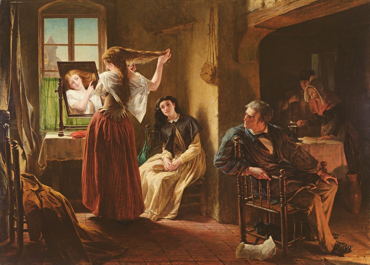 De Uitvinding van de Kam Machine, 1862 door Alfred W. Elmore