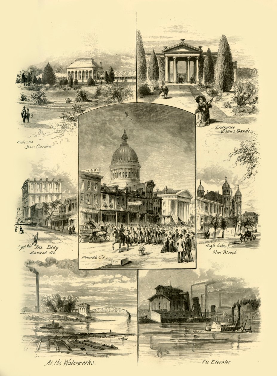 Scènes in St. Louis, 1874 door Alfred Rudolph Waud