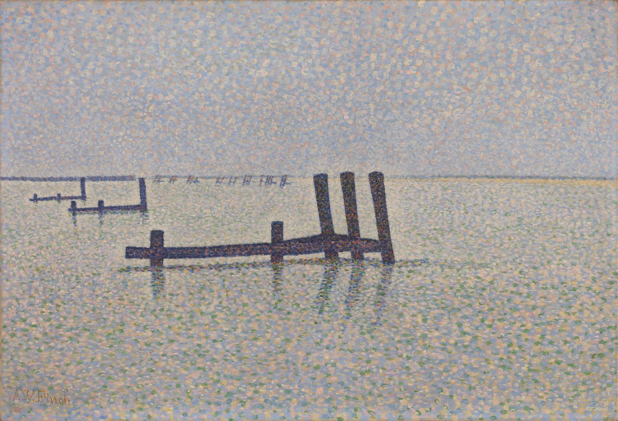 Het kanaal bij Nieuwpoort, ca. 1889 door Alfred William Finch
