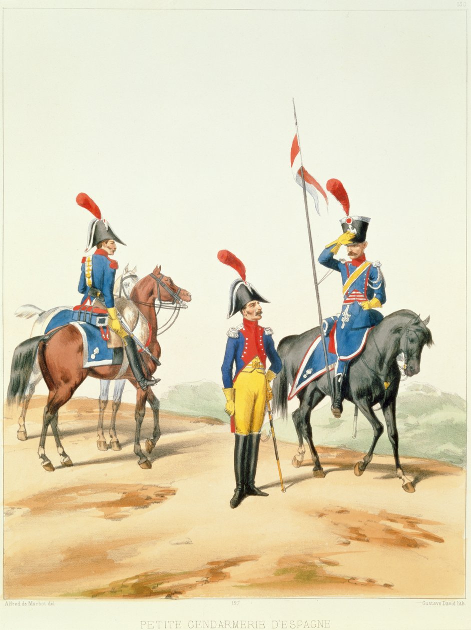 Franse troepen, gegraveerd door Gustave David door Alfred de after Marbot