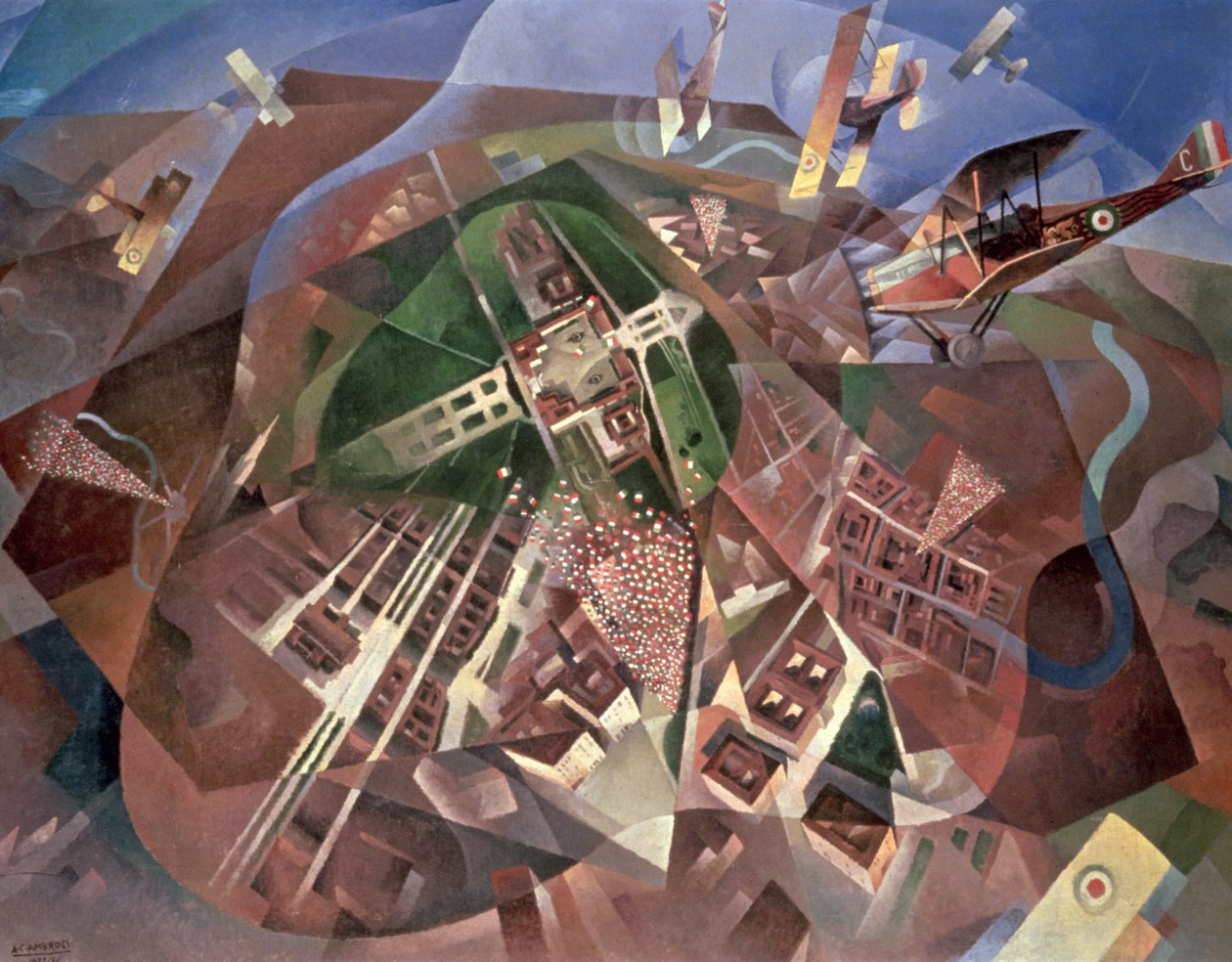 Vlucht over Wenen, 1933 door Alfredo G. Ambrosi