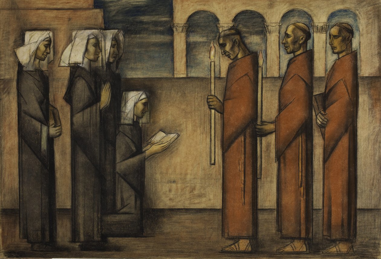 Broeders en Nonnen, c.1934 door Alfredo Ramos Martinez