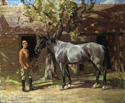 Grijs met staljongen door Algernon Mayow Talmage