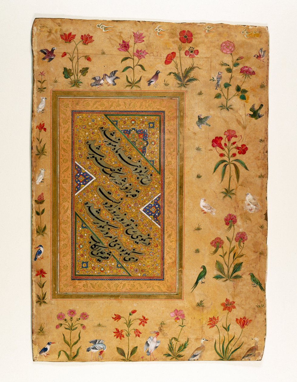 Voorbeeld van Perzische kalligrafie uit een Mughal-album door Ali Haravi