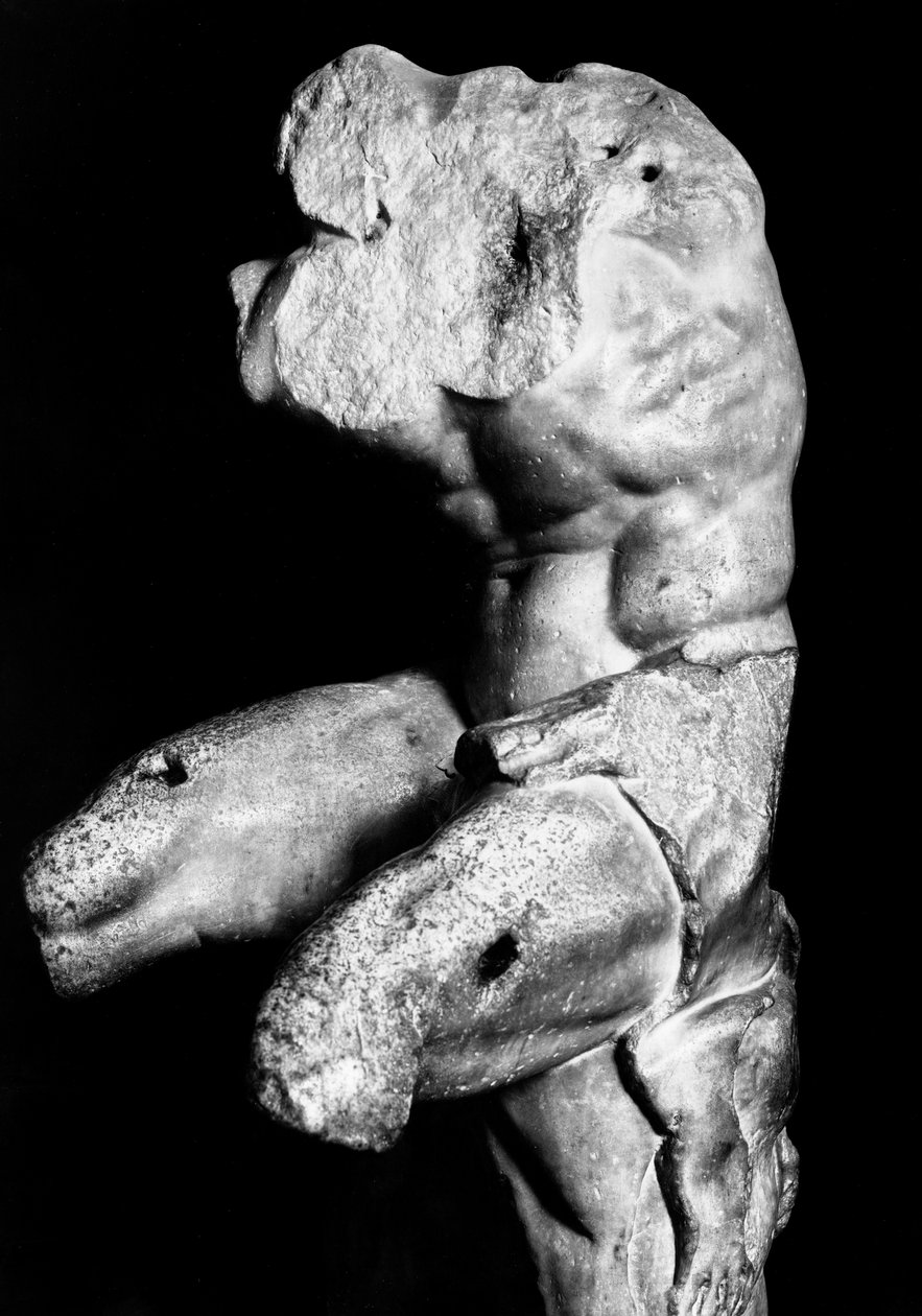 De Belvedere Torso door Apollonios van Nestor, ca. 1890 (zw/w foto) door Fratelli Alinari
