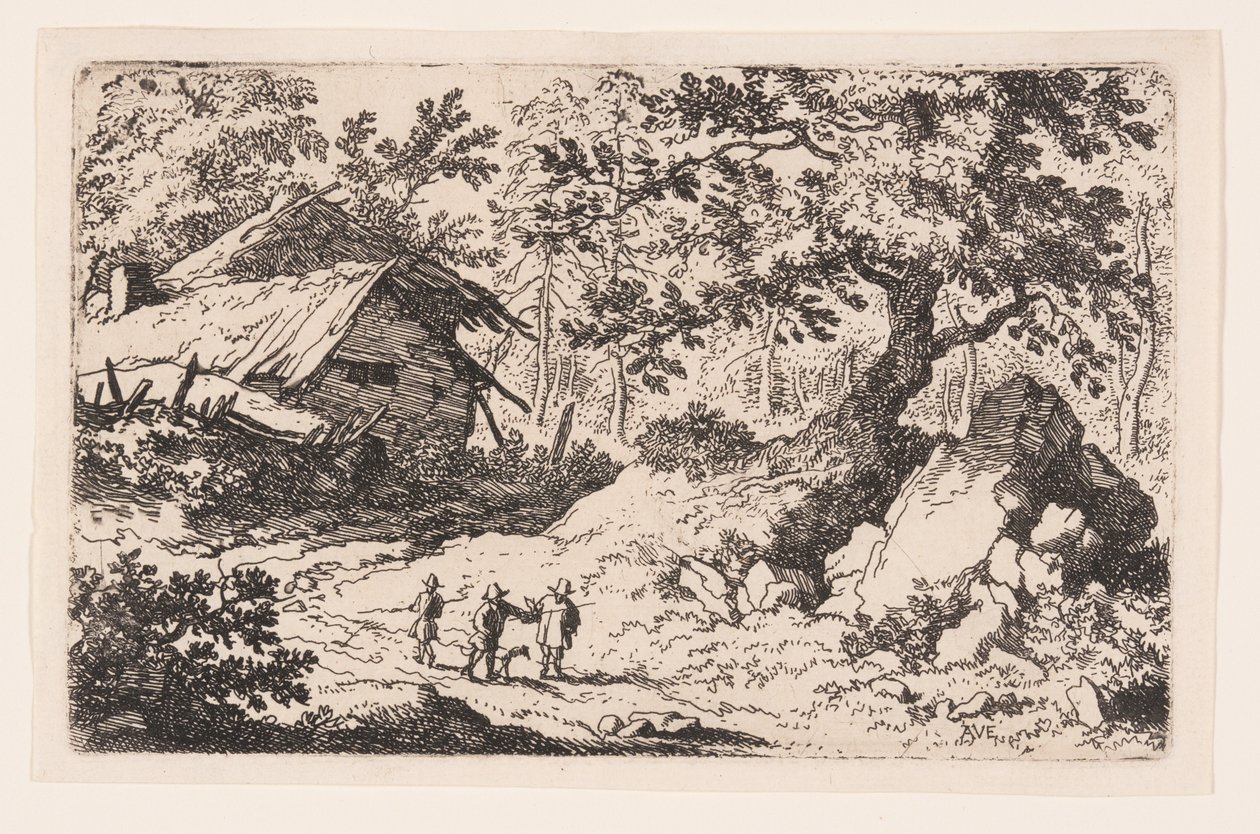 De ruïneuze cottage door Allaert van Everdingen