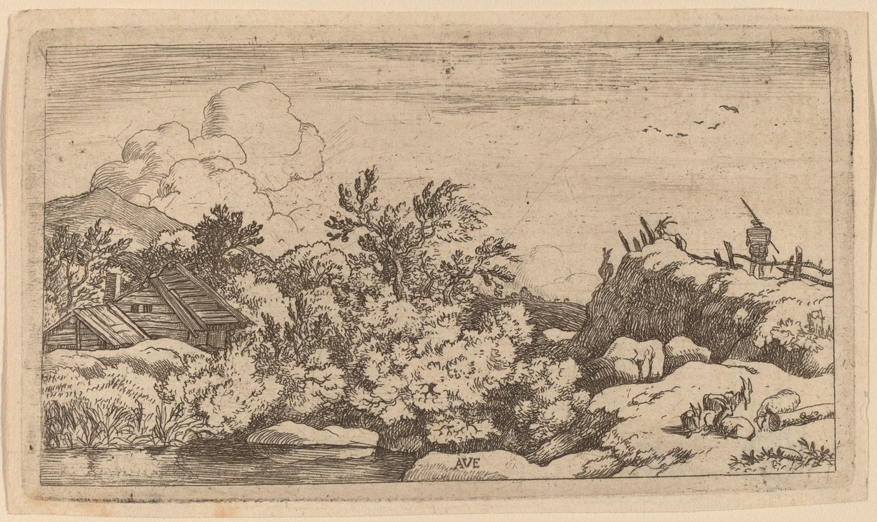 Geitenhoeder op een heuvel, waarschijnlijk ca. 1645-1656 door Allart van Everdingen