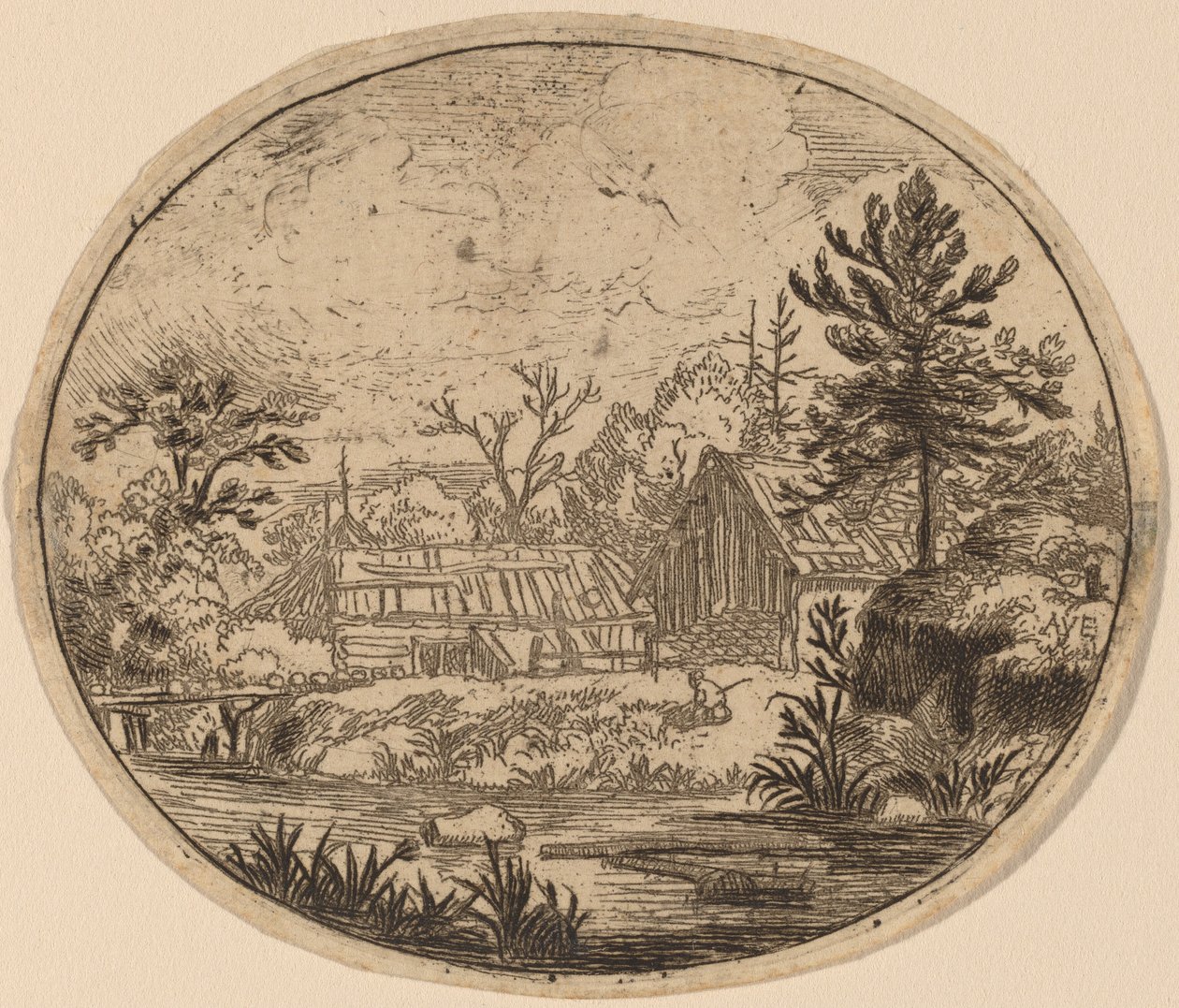 Hamlet aan de Oever van een Rivier door Allart van Everdingen