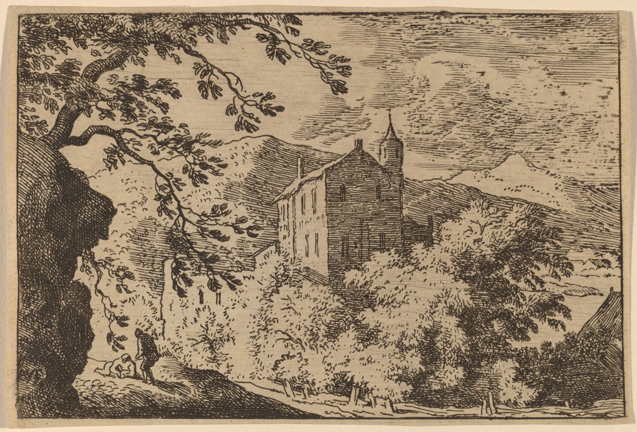 Groot Huis met een Torentje, waarschijnlijk ca. 1645-1656 door Allart van Everdingen