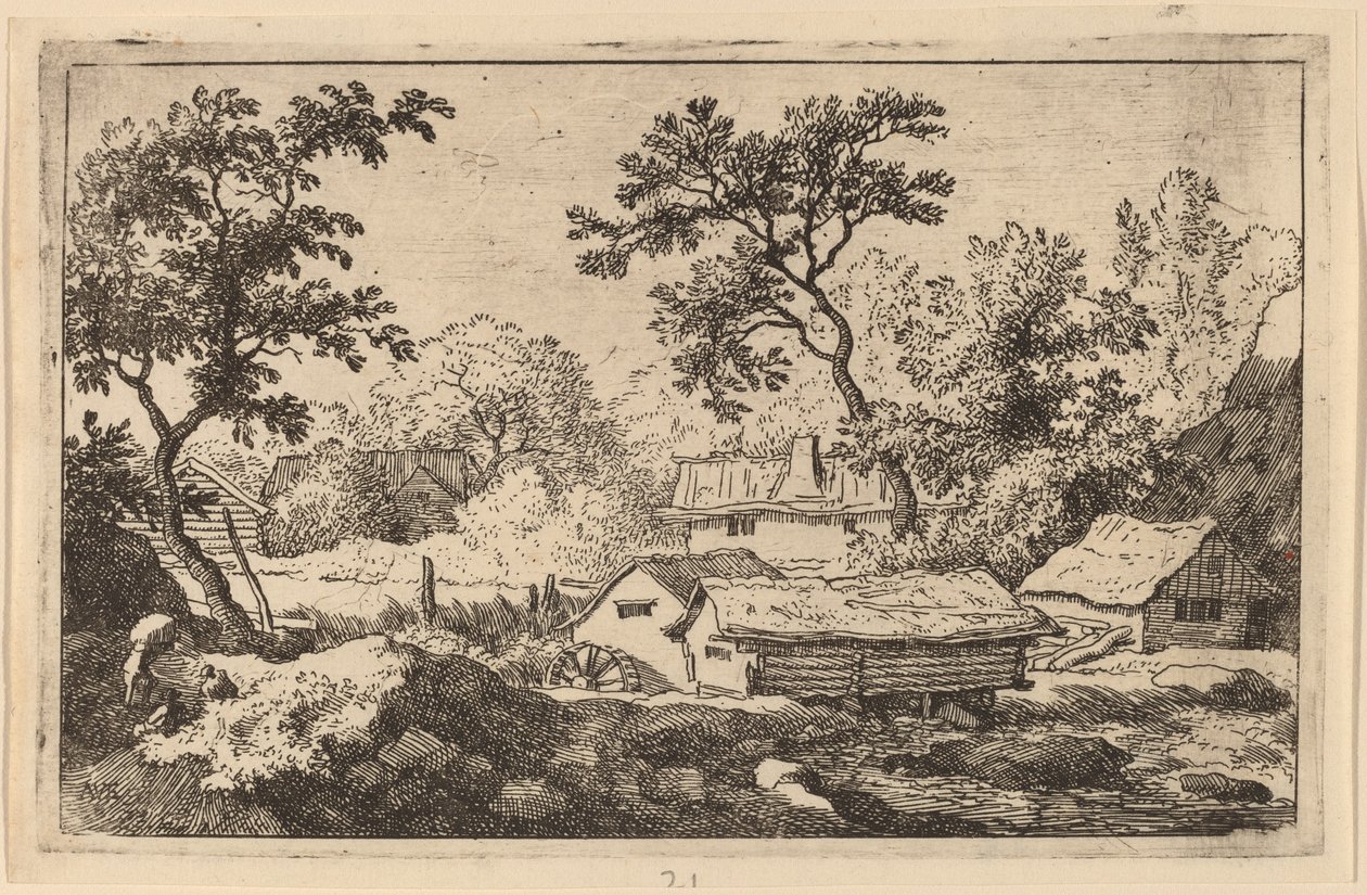 Molen onder een waterval, waarschijnlijk ca. 1645-1656 door Allart van Everdingen
