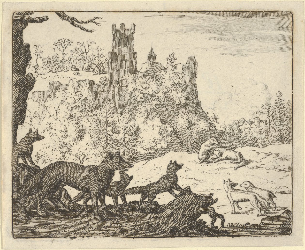 Renard vertrekt met de das, 1650-75 door Allart van Everdingen