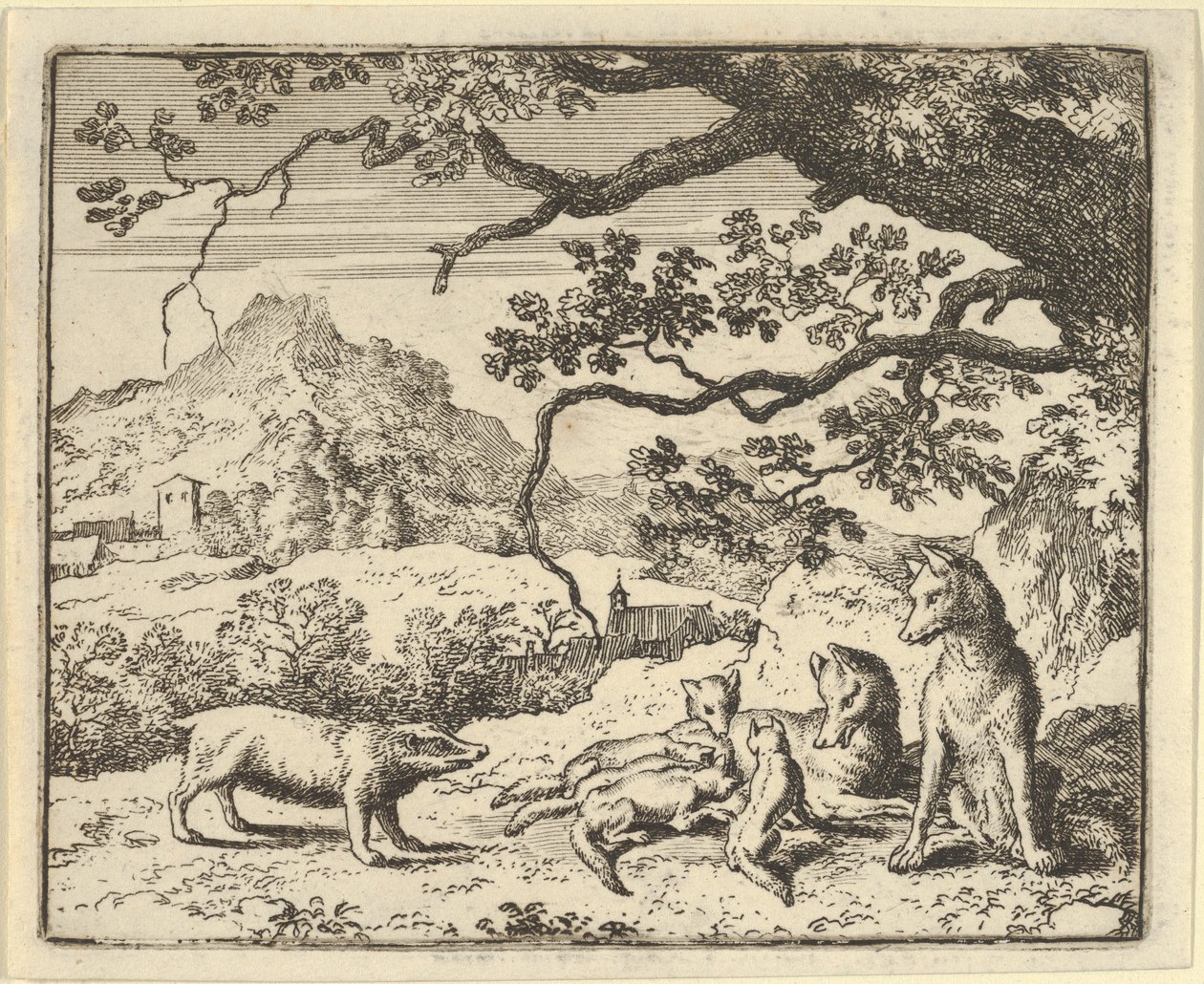 Renard ontvangt een nieuwe dagvaarding van de das, 1650-75 door Allart van Everdingen