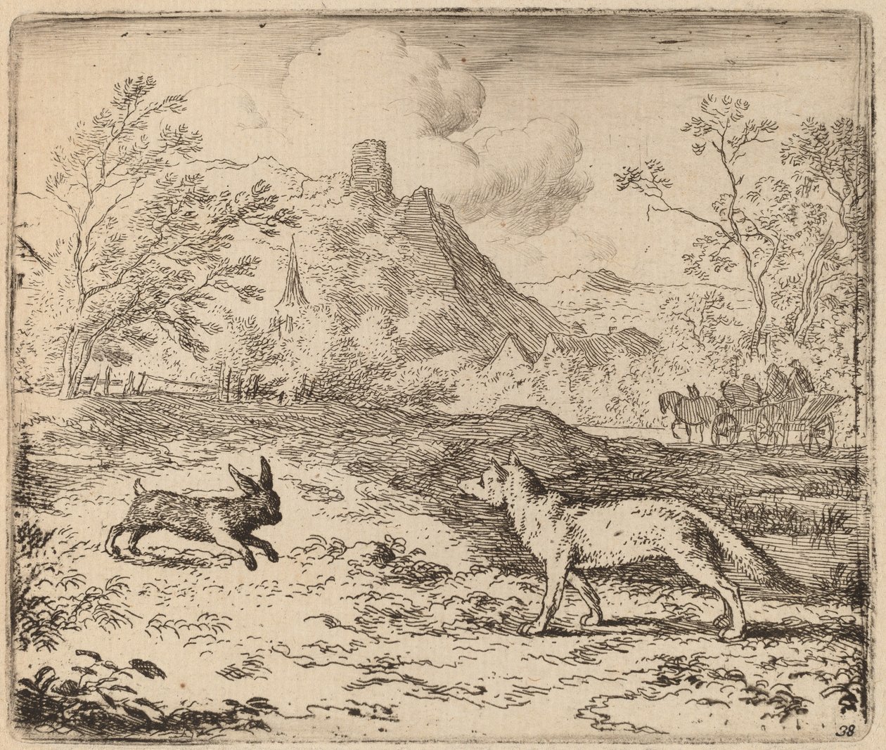 Reinaert en het Konijn door Allart van Everdingen