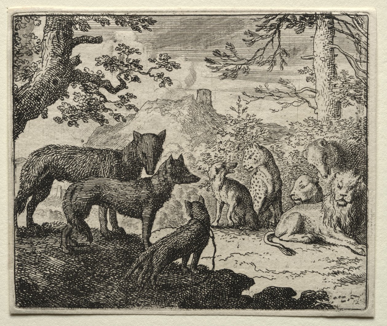 Reinaert de Vos: De Familie van Reinaert Verlaat het Hof door Allart van Everdingen