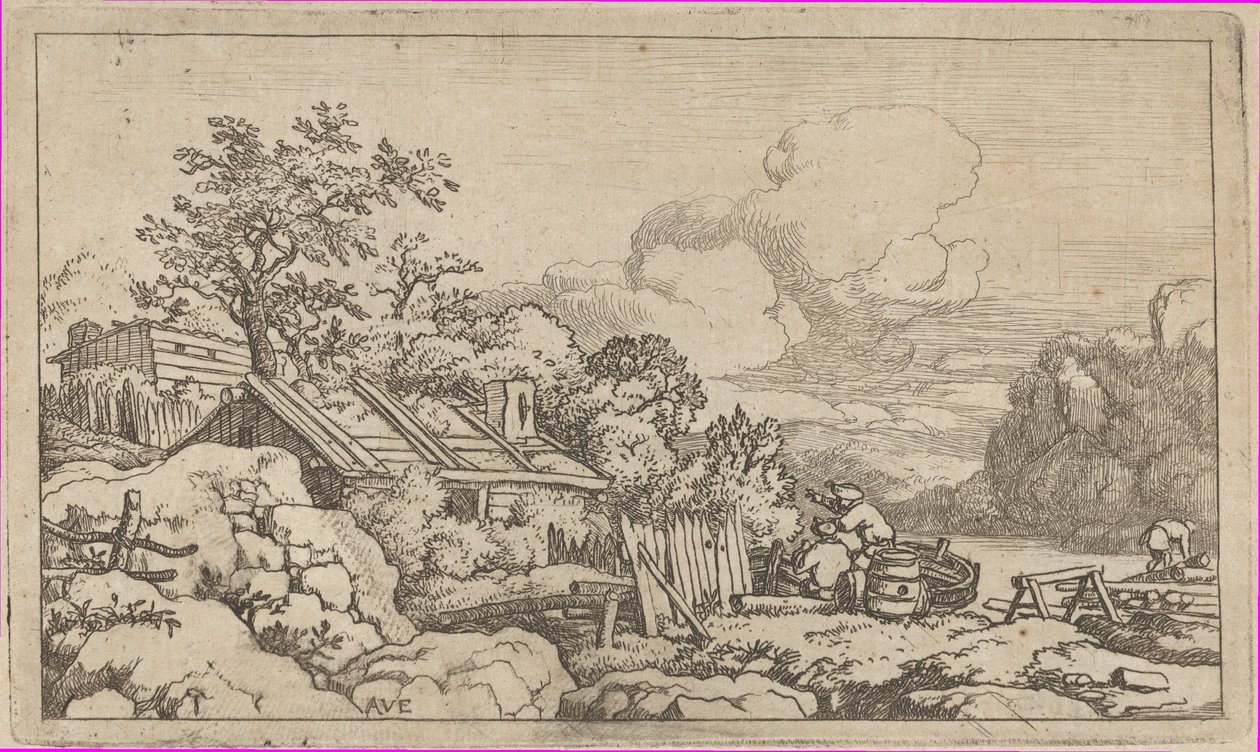 De hut van de timmerman, 17e eeuw door Allart van Everdingen