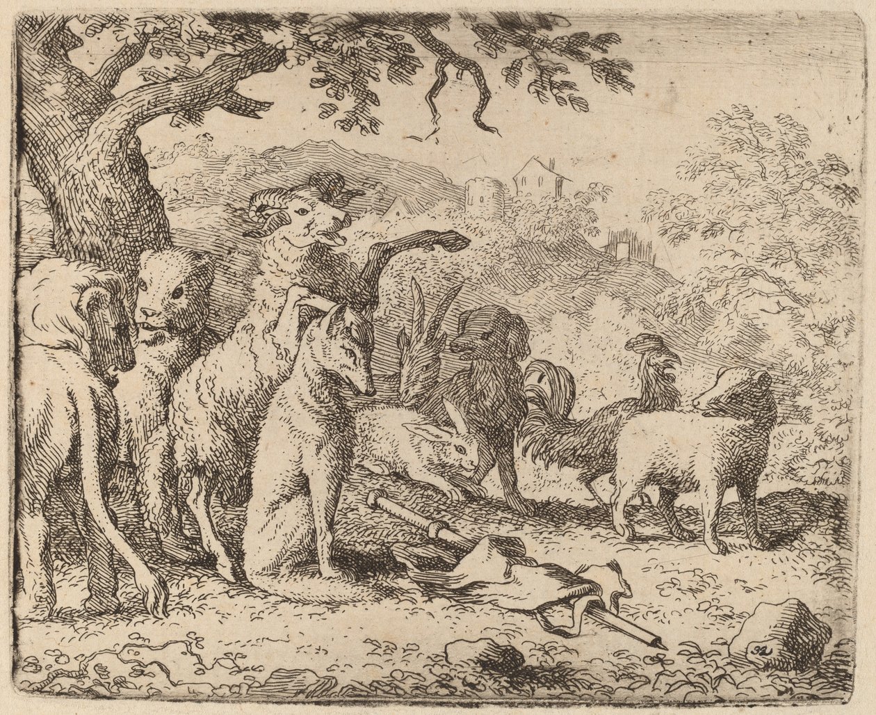De ram zegent Reinaert, waarschijnlijk ca. 1645-1656 door Allart van Everdingen