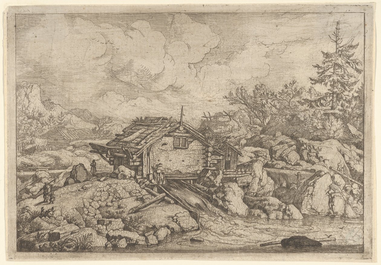 De watermolen door Allart van Everdingen