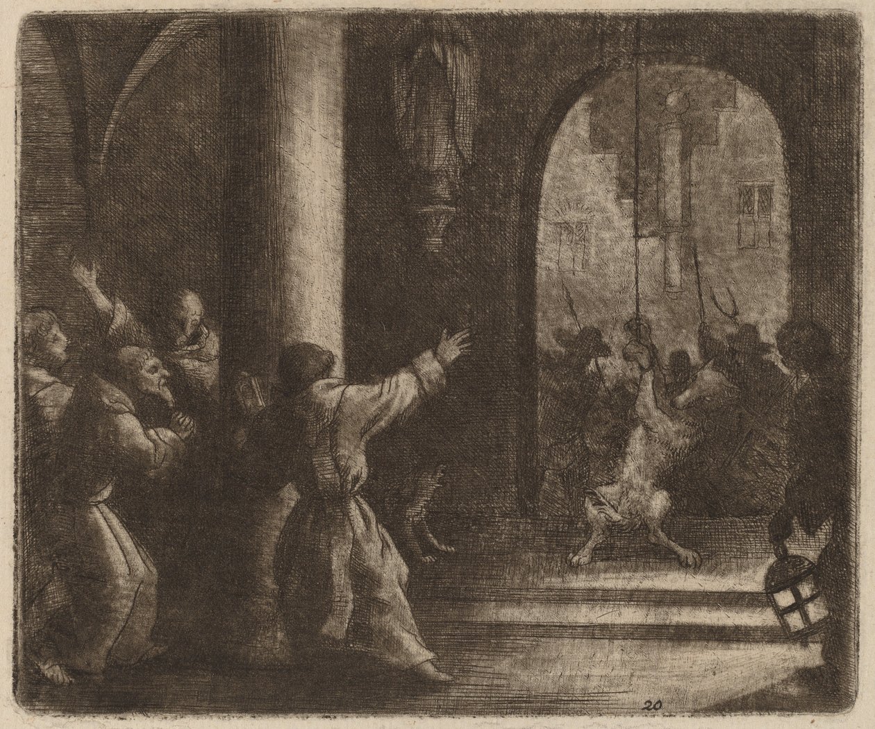 De wolf en de kloosterbel, waarschijnlijk ca. 1645-1656 door Allart van Everdingen