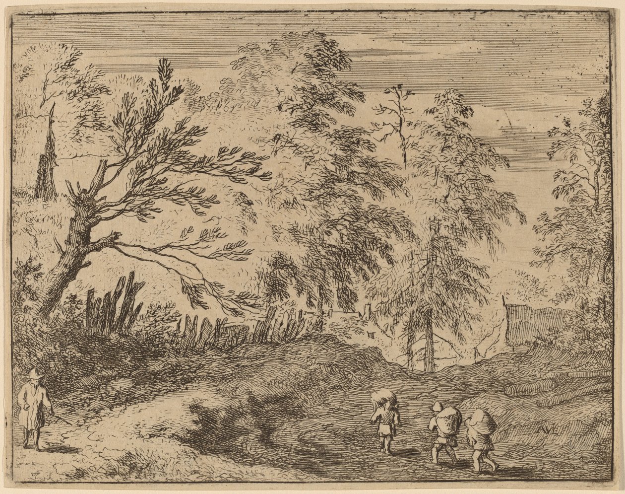 Drie Portiers, waarschijnlijk c. 1645-1656 door Allart van Everdingen