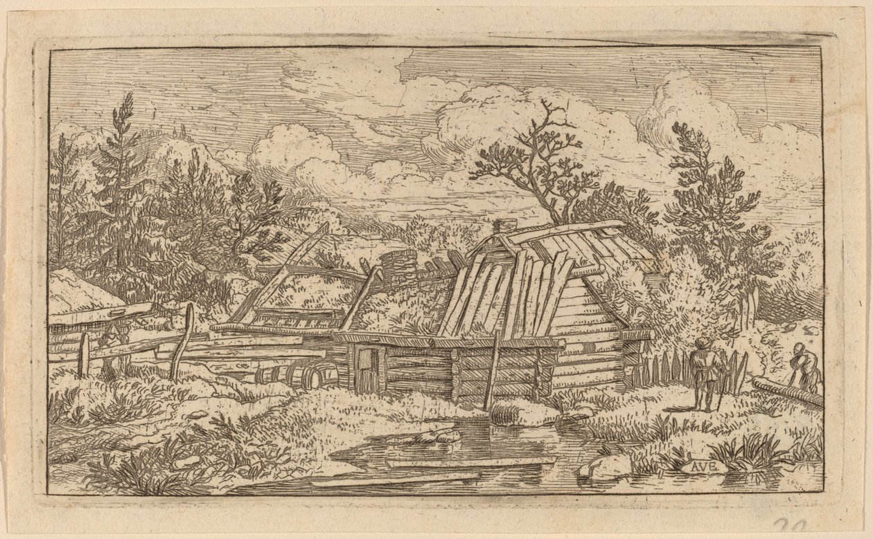 Twee Balken Drijvend in het Water, waarschijnlijk c. 1645-1656 door Allart van Everdingen
